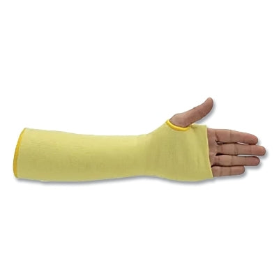 Kevlar Cut Resistant Sleeve, 14 in L, Thumbhole, Yellow