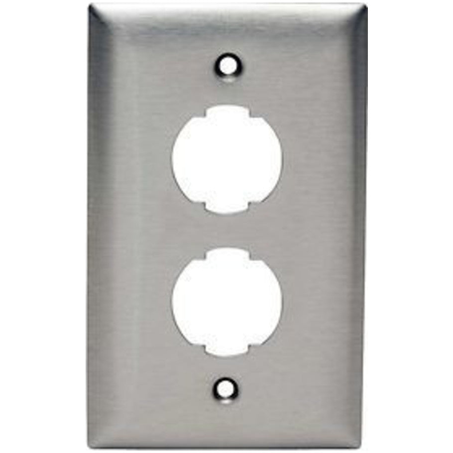 HI-Impact Stainless Steel Faceplate, 2-Port