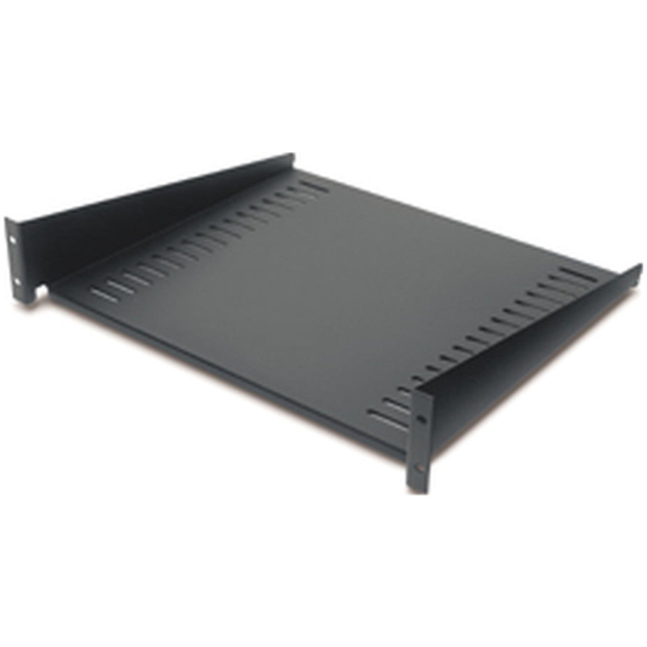 Cantilever Fixed Shelf, Steel, Vented, 2 RU, 3.5 H x 19.02 W x 15.98 in. D, Black