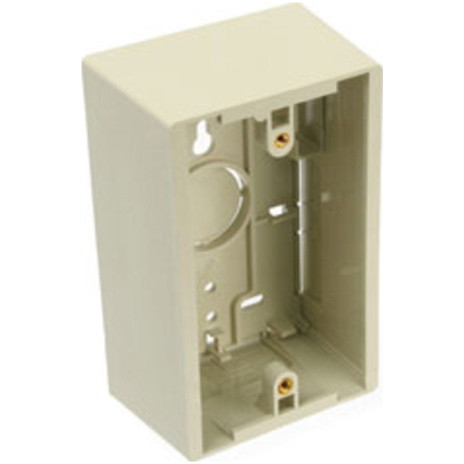Surface-Mount Back Box,  Single-Gang, Standard, Ivory