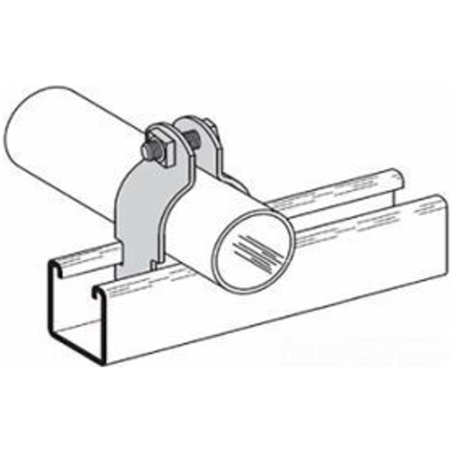 Aluminum 2-Piece Pre-Assembled Rigid/IMC Conduit Clamp with Stainless Steel,1-1/2in.