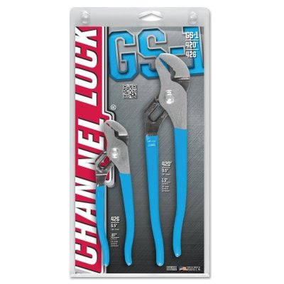Tongue and Groove Straight Jaw Plier Set, 2 Pc, 6.5 in L and 9.5 in L