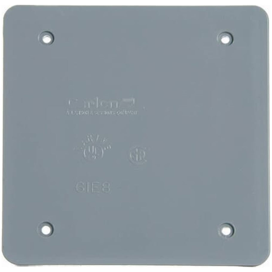 Carlon Weatherproof Cover, Non-Metallic, Paintable, Horizontal, 2-Gang, Grey, Blank