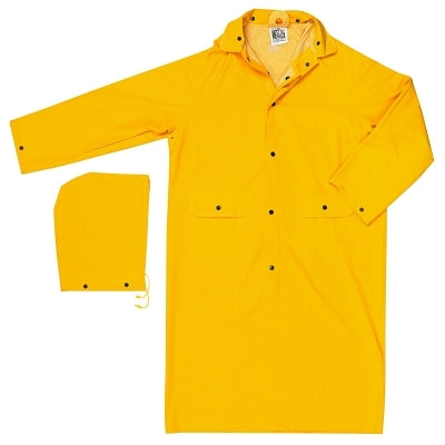 Classic Series Rain Coat, Detachable Hood, 0.35 mm, PVC on Polyester, Yellow, Medium