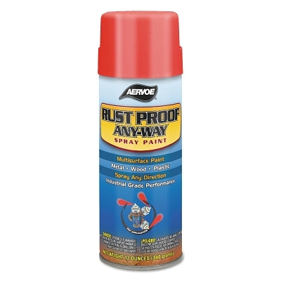 Any-Way RustProof Enamel, 12 oz Aerosol Can, Black, Flat