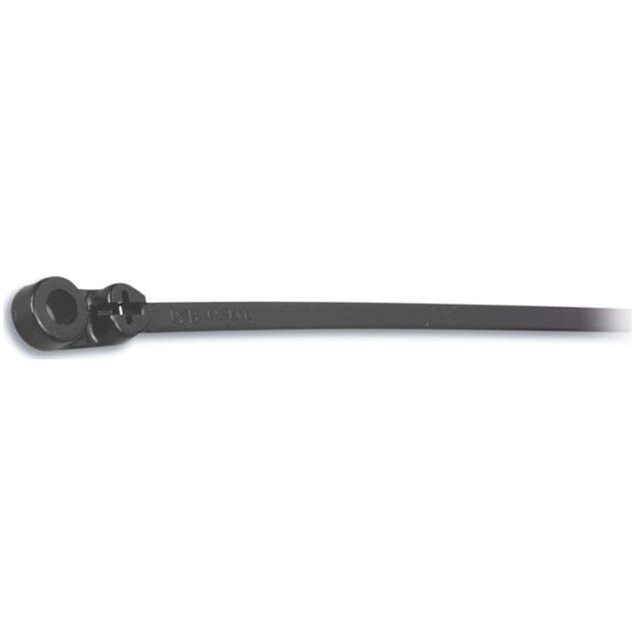 Ty Rap Cable Tie, Weather Resistant, Screw Mount, 7.80 L x 0.18 in. W, Black Nylon, No. 10 Screw Hole