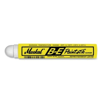 B-E Paintstik Marker, 11/16 in x 4.75 in L, White