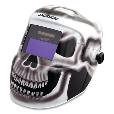 Graphic Premium Auto-Darkening Welding Helmet, Gray Matter, 3/10 Shade, Ratchet, 3.78 in x 1.65 in Window