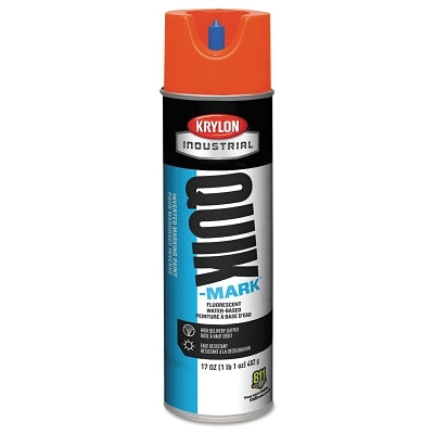 Quik-Mark Fluorescent Inverted Marking Paint, 17 oz, Safety Red