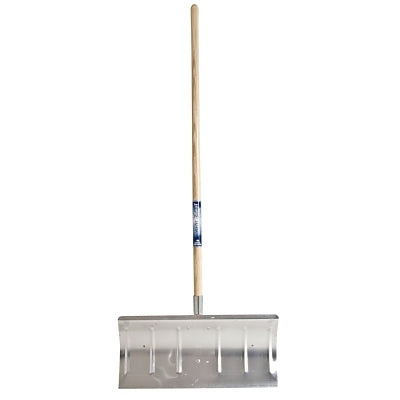 Arctic Blast Aluminum Snow Pushers/Shovels, 12 X 24 Blade, Wood Straight Handle