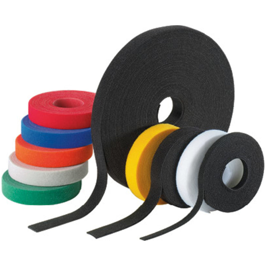 Miniature Tak Ty Continuous Roll Hook and Loop Cable Ties, 15 ft. L x 0.33 in. W, Black