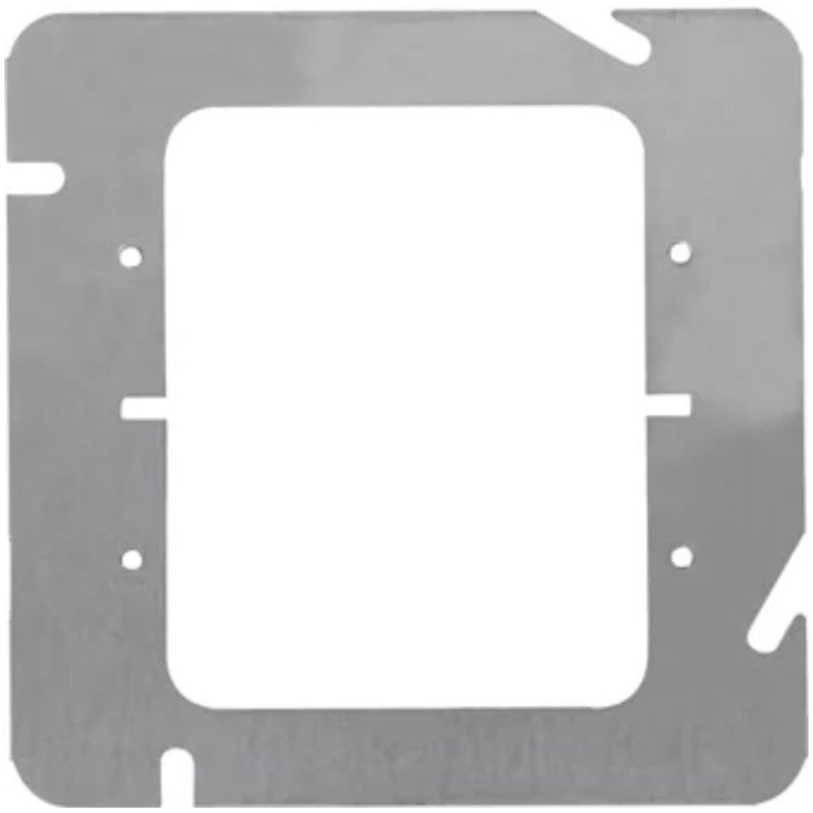 4-11/16 in. Square Cover, Steel, 2-Device, Flat