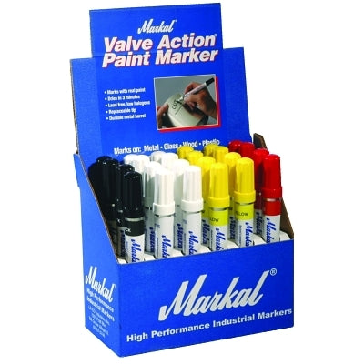Valve Action Paint Marker Counter Displays, (8)White;(8)Yellow;(4)Red;(4)Black