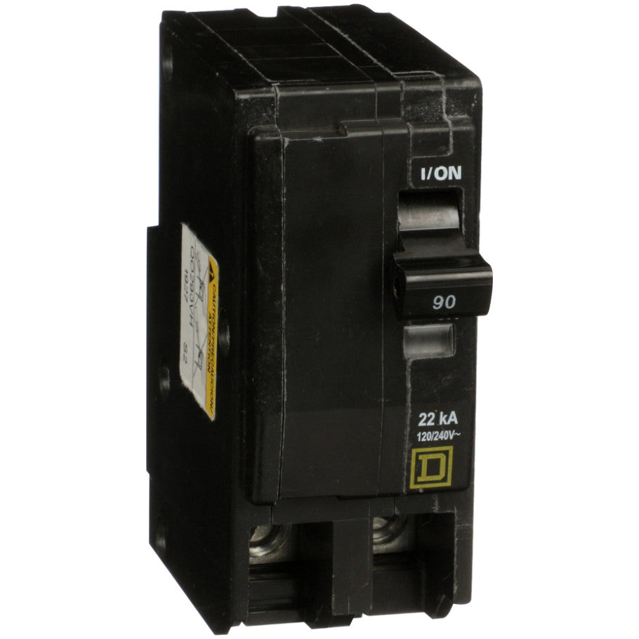 QO Circuit Breaker, 90 A, 120/240 V, 2-Pole, Plug-In Mount, 22 kA