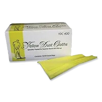 Disposable Dust Cloth, 23 in L x 24 in W, Oil Treated Rayon, Yellow