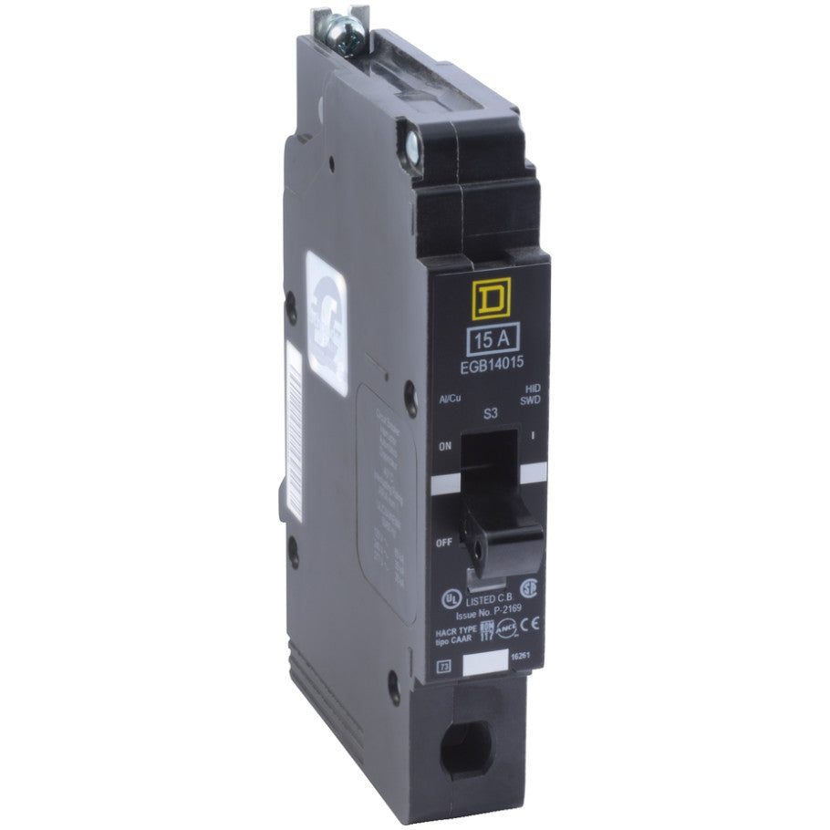 Mini circuit breaker, E-Frame, 15A, 1 pole, 277VAC, 65kA max, bolt on  TAA