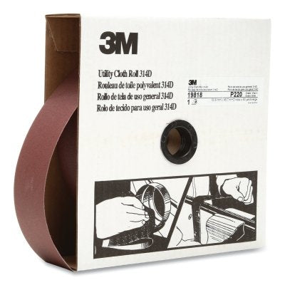 3M 051115-19790 Utility Cloth Rolls 314D, 1 in x 50 yd, P120 Grit