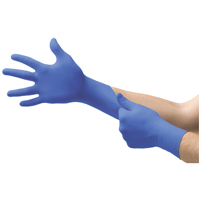 Cobalt N19 Nitrile Powder-Free Disposable Gloves, Textured, 3.9 mil Palm/4.3 mil Finger, Medium, Cobalt