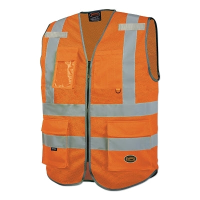 6960U/6961U Hi-Vis Mesh Multi-Pocket Safety Vest, 3X-Large, Orange