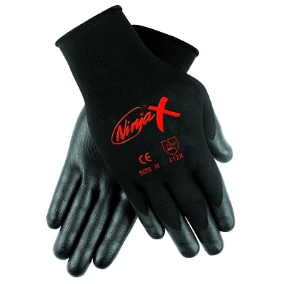 Ninja X Bi-Polymer Coated Palm Gloves, Small, Black