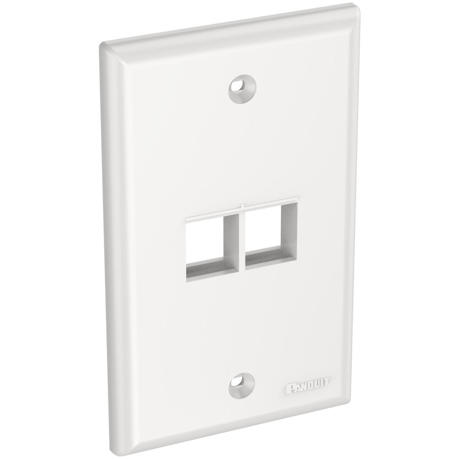 NetKey Vertical Faceplate, 1-Gang, 2-Port, White
