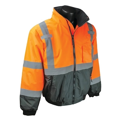 SJ110B Two-in-One High Visibility Bomber Safety Jacket, 3XL, Polyester, Orange