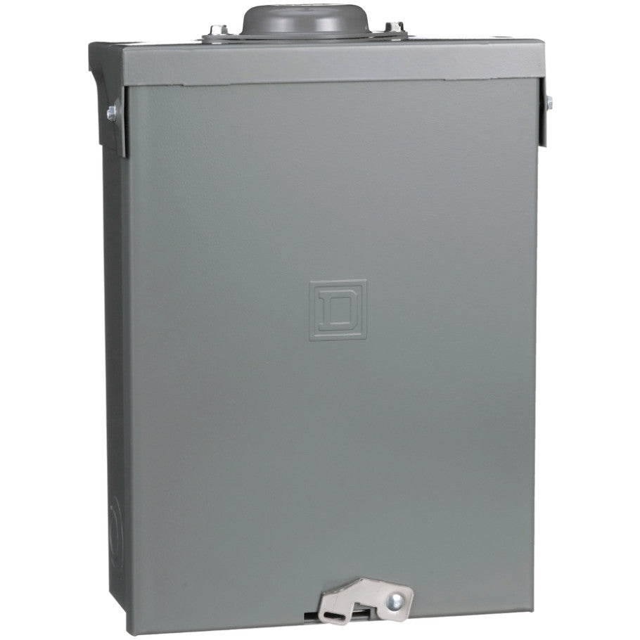 Load center, QO, 1 phase, 8 spaces, 16 circuits, 100A fixed main lugs, NEMA3R, Cu bus