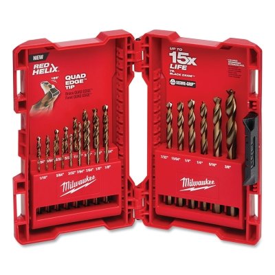 RED HELIX Cobalt Drill Bit Set, 23-Pc, 1/16 in to 3/8 in Cut dia