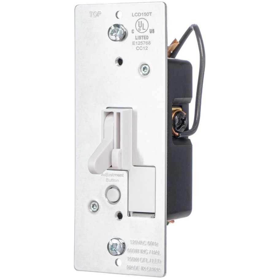 Residential toggle Dimmer Switch, 1.5A, 1-Pole, 3-Way, 120V ac, White