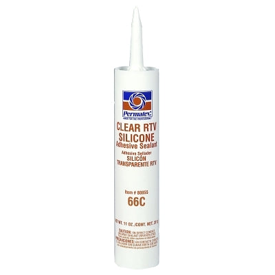 Clear RTV Silicone Adhesive Sealant, 11 oz Cartridge, Clear