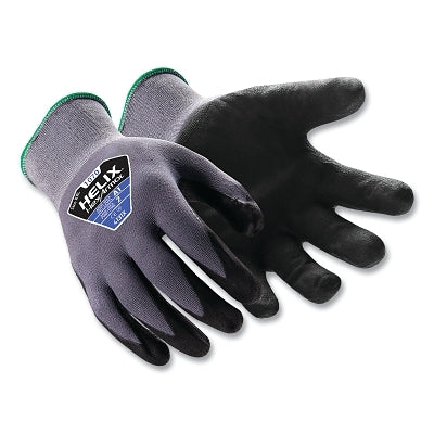 Helix High-Dexterity Work Gloves, 1070, Nylon/Spandex, Large, Gray/Black