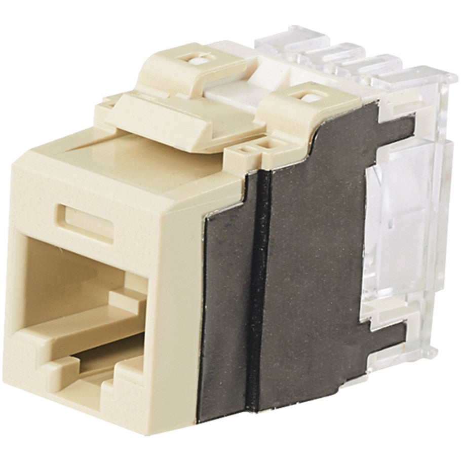 NetKey, Punchdown Jack Module, Cat 6A, 22 to 26 AWG, UTP, ABS/Polycarbonate, Electric Ivory, 1.16 L x 0.9 H x 0.65 W in.
