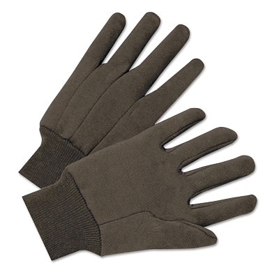 Jersey Gloves, Large, Brown, Cotton
