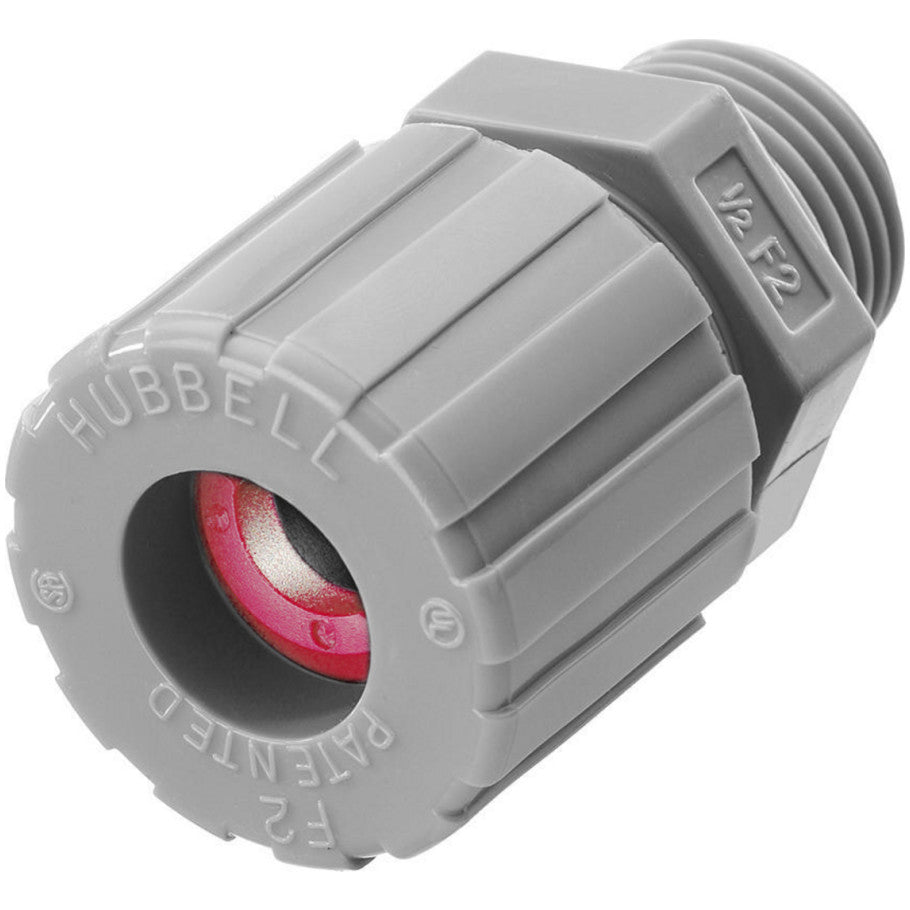 Kellems Corrosion Resistant Cord Connector, Nylon, Straight, Liquid Tight, 1 in., 1 to 1.13 in., Gray