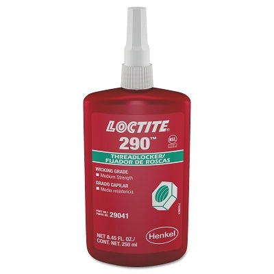 290 Medium-Strength Wicking Grade Threadlocker, 250 mL, 1/2 in dia or Smaller, Green