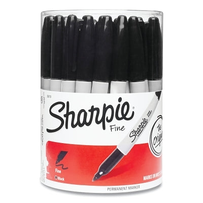 Fine Tip Permanent Marker, Black, 36 Bulk
