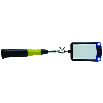 Telescoping Lighted Inspection Mirror, 2 in x 3 in, 12-1/4 in-33 in L