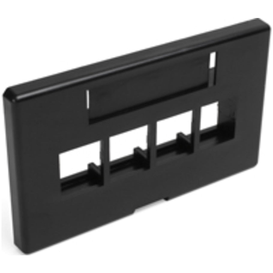 QuickPort Modular Furniture Faceplate for Herman Miller, 4-Port, Black