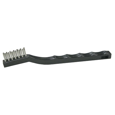 Small Hand Scratch Brushes, 7 1/2 in, Stainless Steel Wire, Plastic Handle
