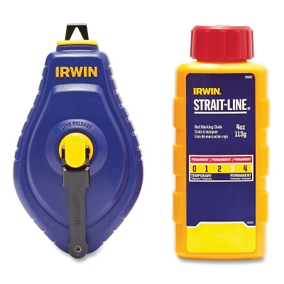 Strait-Line Speed-Line Reel and Chalk Combo, 100 ft, Red