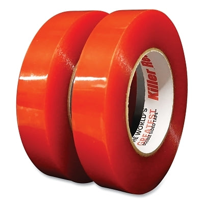 Killer Red Double Sided Tape, BT-3854, 0.75 in W x 36 yd L, Clear with Red Liner
