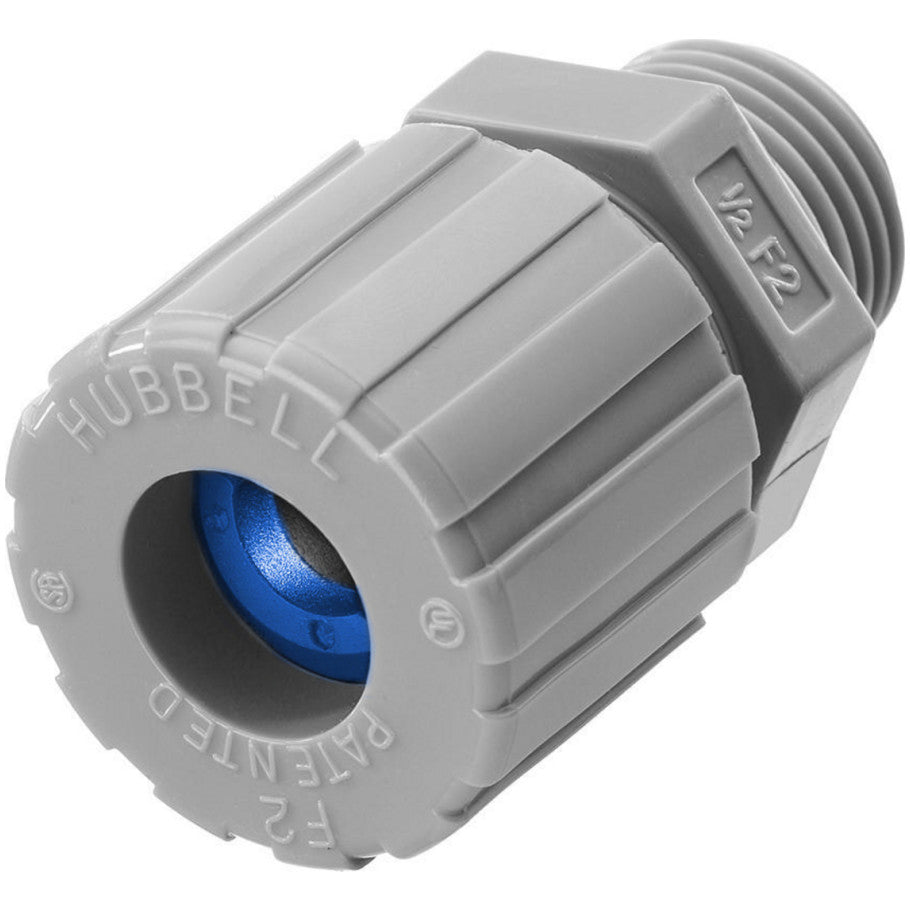 Kellems Corrosion Resistant Cord Connector, Nylon, Straight, Liquid Tight, 1 in., 0.380 to 0.500 in., Gray