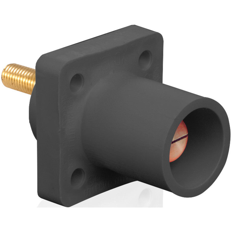 Male Receptacle, 90-Degree,  2 - 4/0 AWG, 1.125” L Threaded Stud Termination, Black