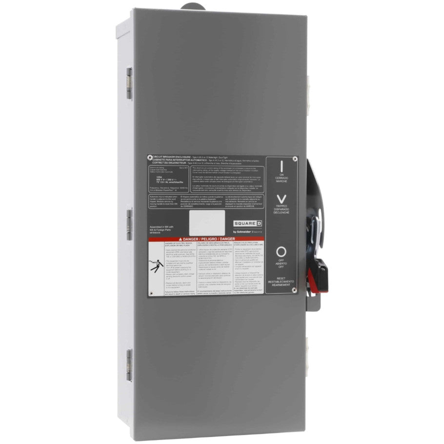 PowerPact B-Frame Circuit Breaker Enclosure, Steel, 125A, 19.49 H x 9.13 W x 4.88 D in.