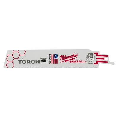 THE TORCH Bi-Metal SAWZALL Blade, 6 in L, 14 TPI, For Scheduled 80 Pipe/Angle Iron, 5 EA/PKG