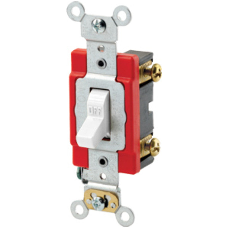 Extra Heavy Duty Industrial 2-Pole Toggle AC Quiet Switch, 20A, 120/277V, White