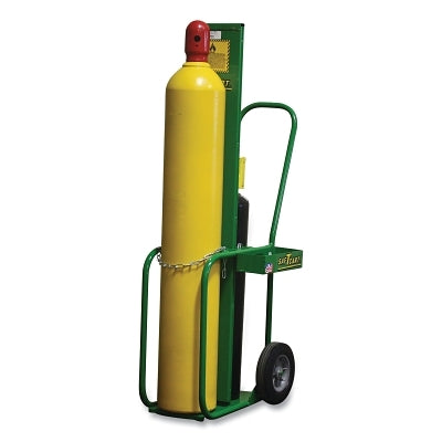 Industrial Series Cart, 2 Cylinders, 10 in Semi-Pneumatic Wheels, Firewall
