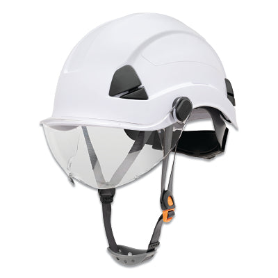 Safety Helmet, 6-point Ratchet Suspension, Not-vented, White