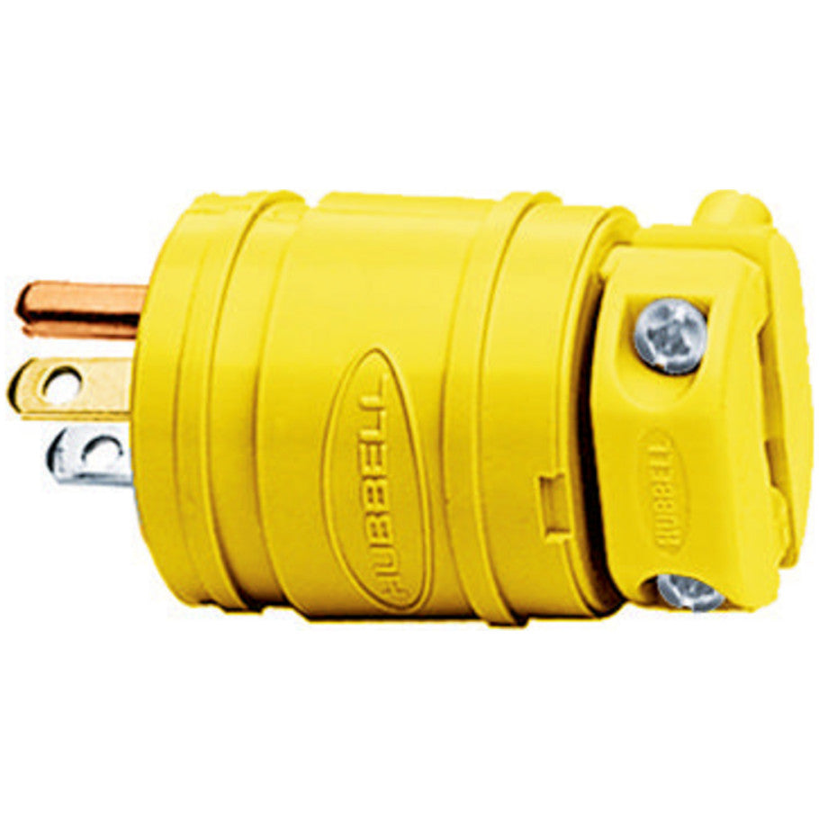 Elastogrip Yellow Elastomer Dust-Tight Straight Blade Plug