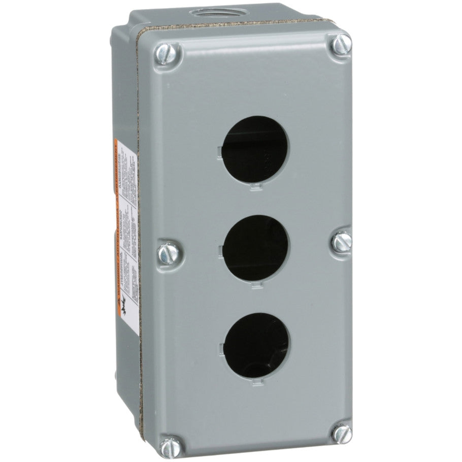 30mm Control Station Enclosure, Aluminum, 3-Hole